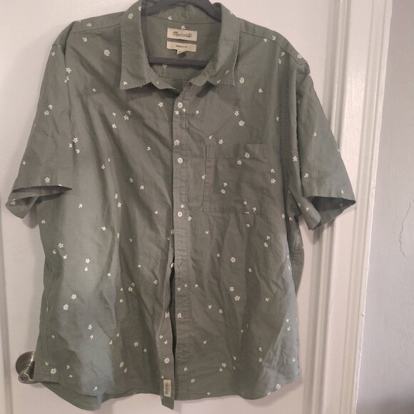 Madewell Shirt XXL Green Flower Mushroom - Picture 1 of 2